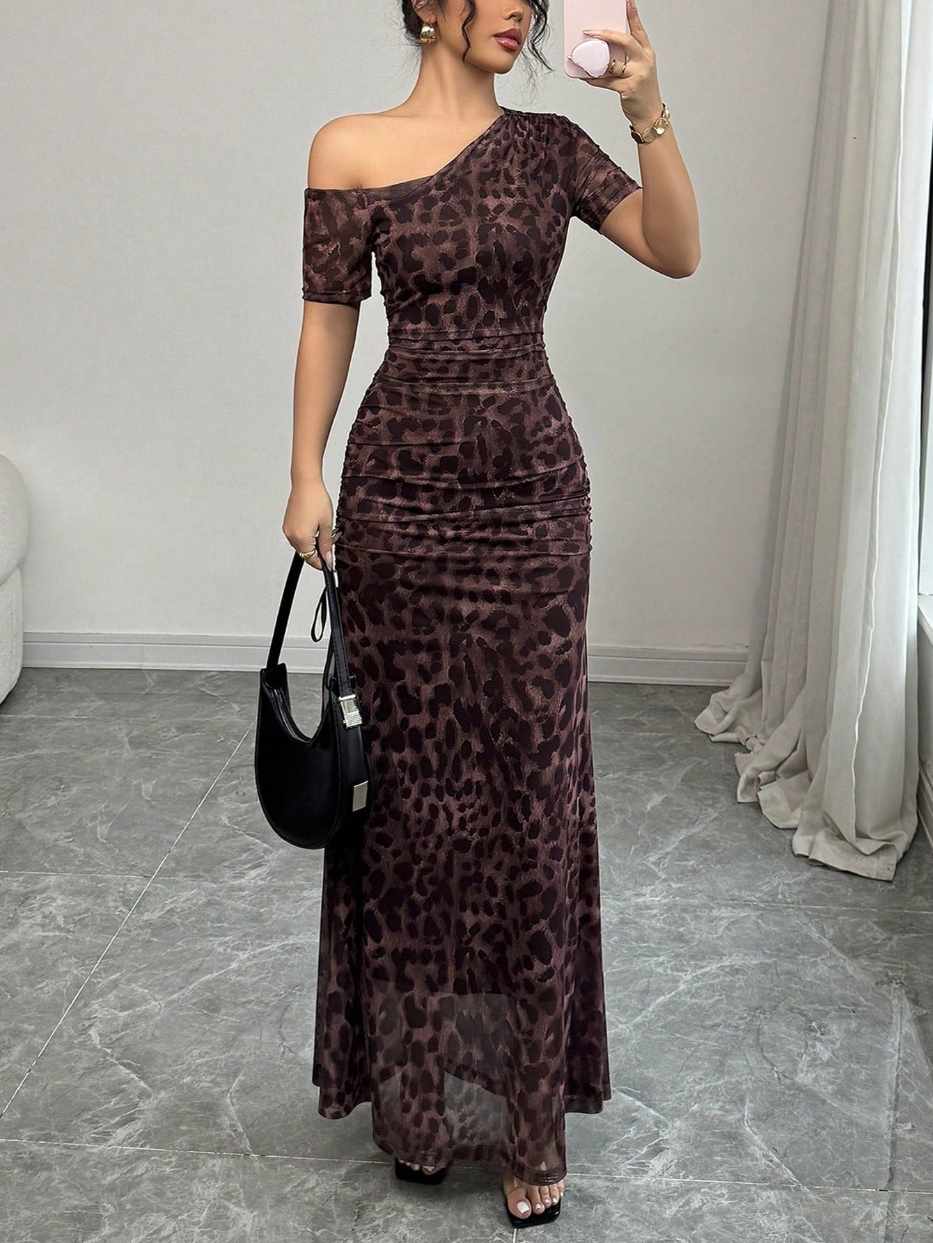 Leopard Mesh Dress