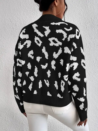 Black Leopard Print Sweater