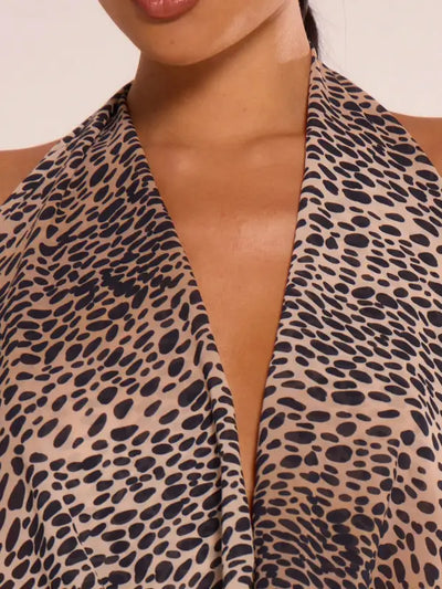 Chiffon Leopard Print Mini Dress