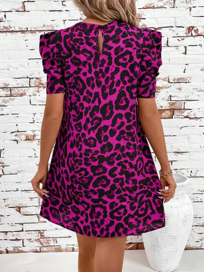 Hot Pink Leopard Print Dress