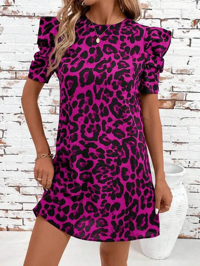 Hot Pink Leopard Print Dress