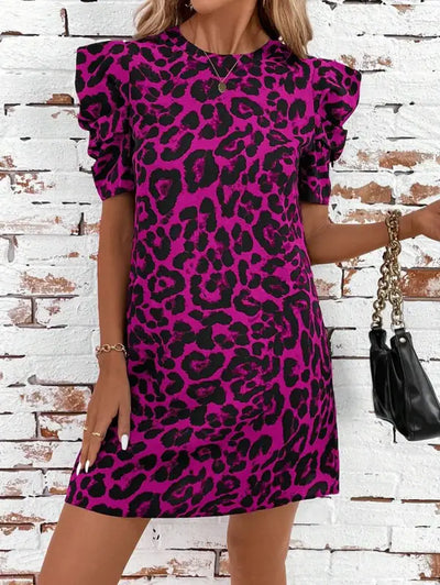 Hot Pink Leopard Print Dress
