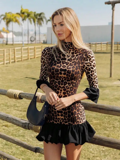Leopard A-Line Mini Dress